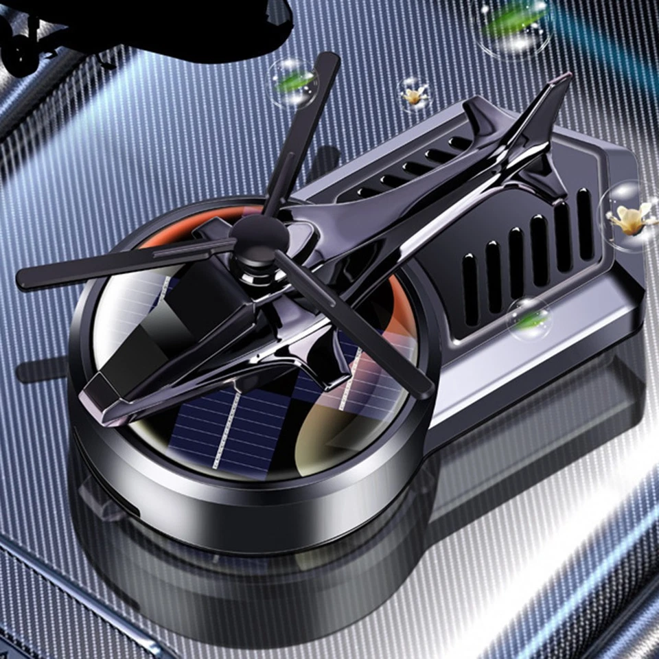 Car Solar Powered Helicopter Air Freshener Automatic Rotation Dashboard - Image 3 of 4