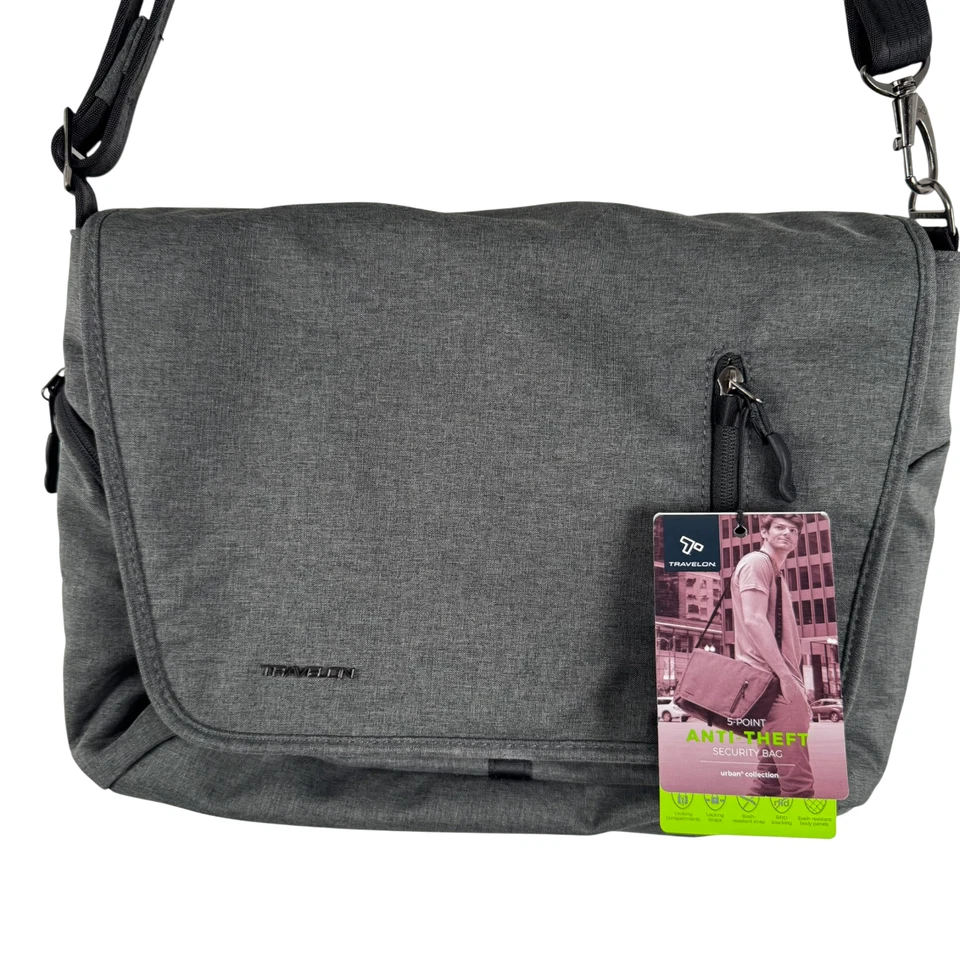 Travelon Bolso Mensajero Urbano con Pizarra Protección Antirrobo de 5 Puntos NUEVO CON ETIQUETAS MC-85 Foto 4 de 4
