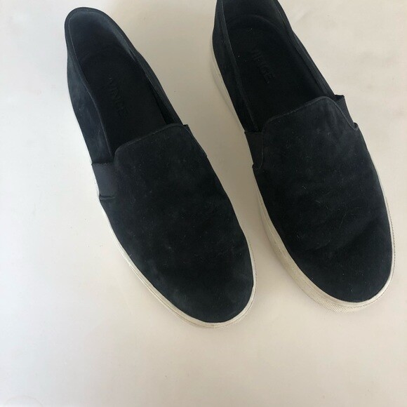 VINCE Preston Black Suede Slip On Sneakers 7 Womens $195 | eBay display picture 1
