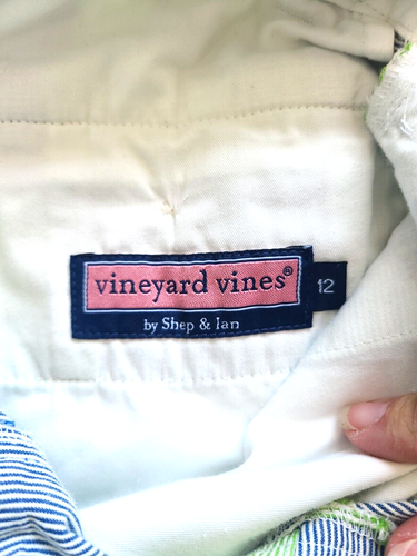 Vineyard Vines Blue White Green Patchwork Seersucker Shorts Boys Size 12 - Picture 8 of 11
