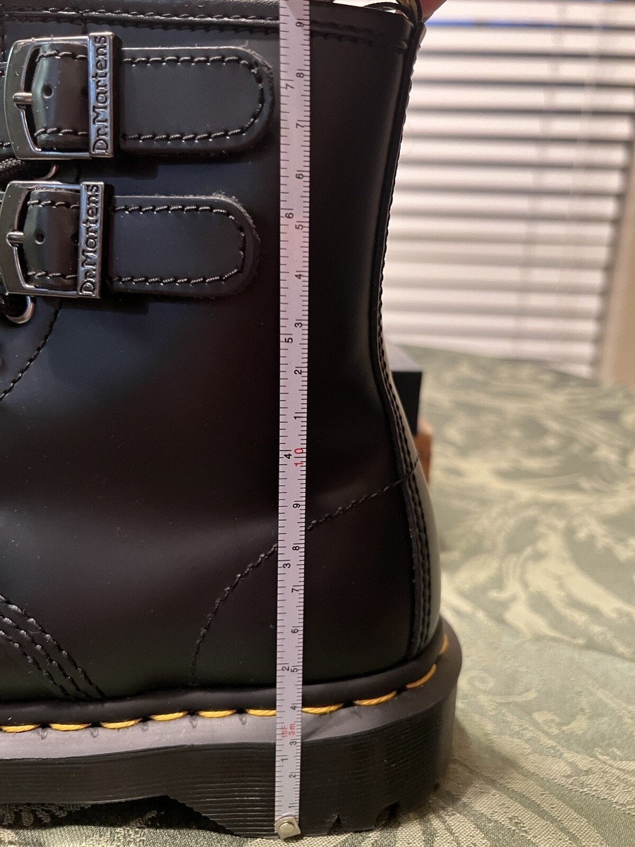 Dr. Martens 1460 Double Buckle Smooth Black Leather Zip Side Dr. Martens 1460 Double Buckle Smooth Black Leather Zip Side