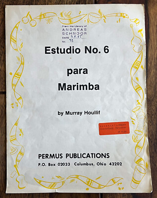 ''Estudio No. 6 para Marimba   Marimba von Murray Houllif - Mallets - 4-Schlägel