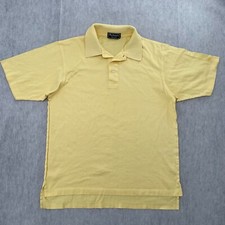 Burberrys Shirt Adult Small Yellow Polo Solid Cotton Made In USA Logo Mens S