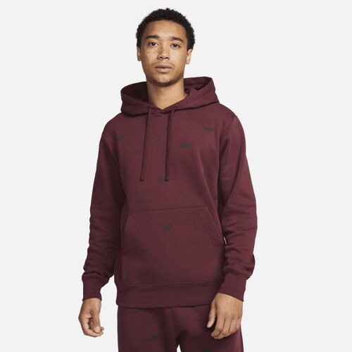 Nike Club Fleece All Over Print Size Men  Medium Maroon FB7434 681 New
