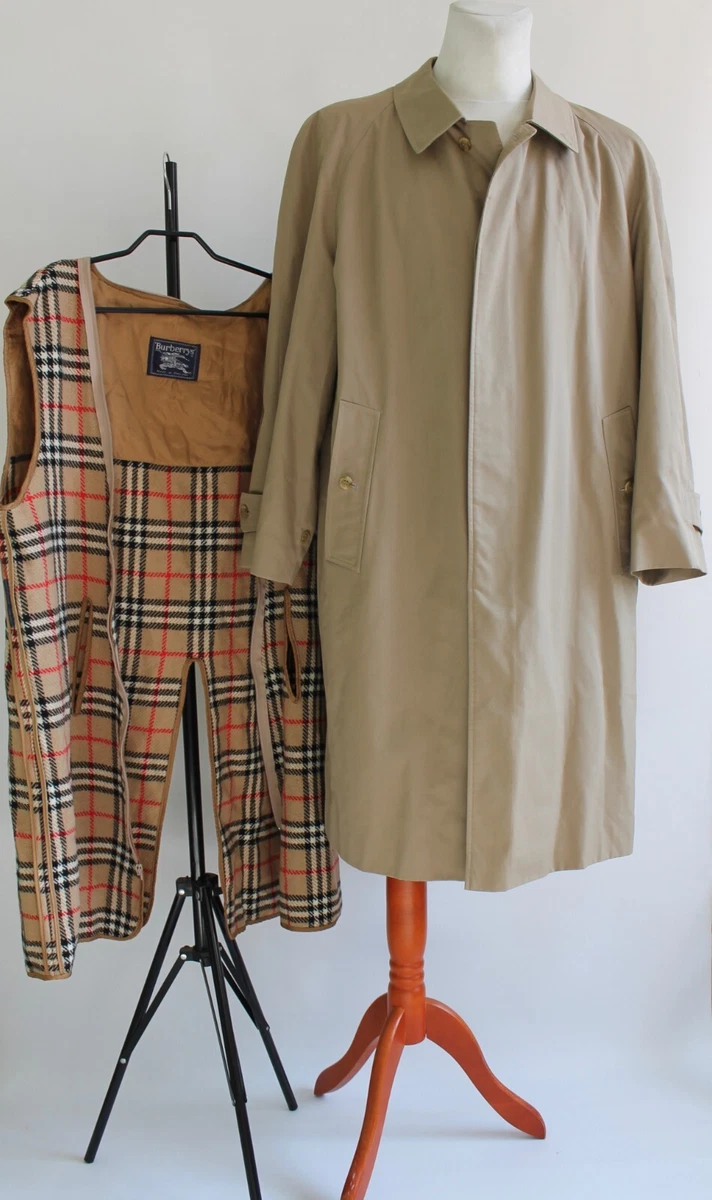 90's Burberrys burberry Camden Car Coat trench with wool checkered linin