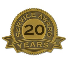 PinMart's 20 Years of Service Award Lapel Pin