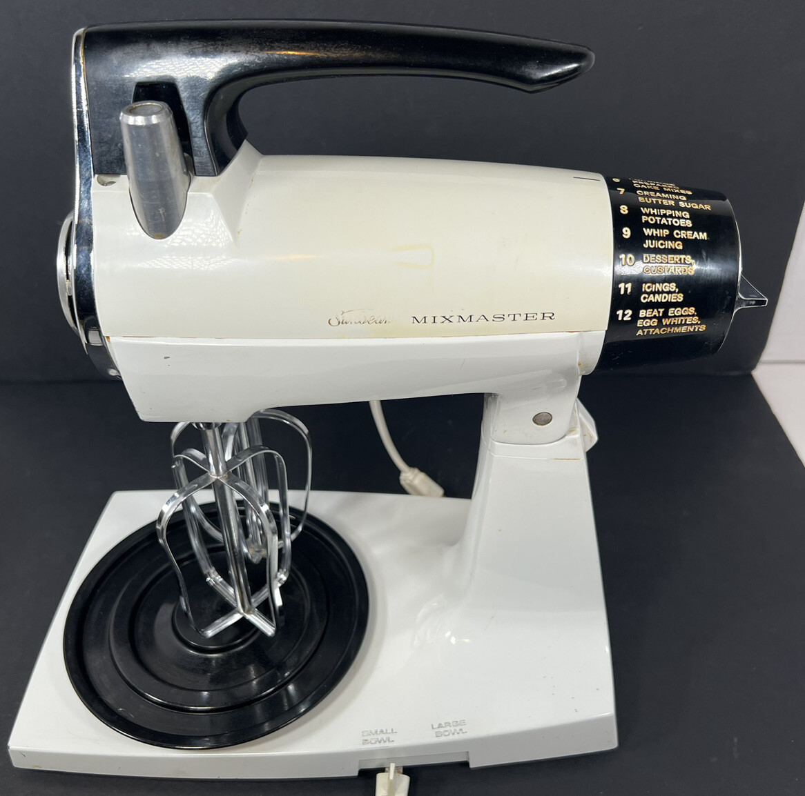 Vintage Sunbeam Mixmaster 12 Speeds Stand Mixer,Original 2 Bowls Works