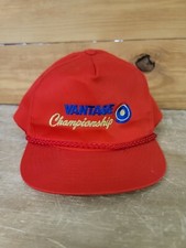 VINTAGE Vantage Championship Hat Red Nylon Snapback Trucker Cap Retro 90s