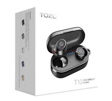 TOZO T10 New Upgraded 2024 Wireless Earbuds - Ergonomic Design Eco Black