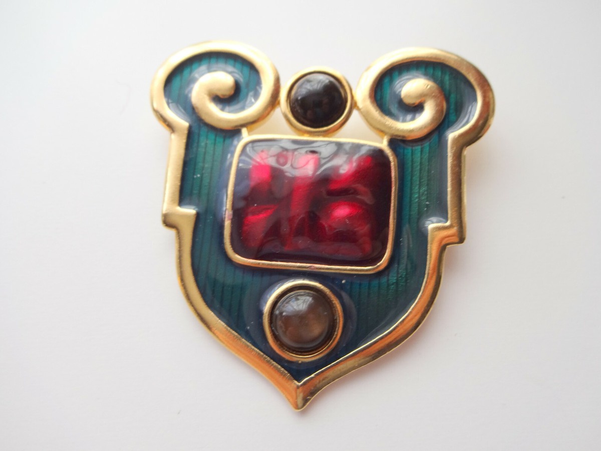 Paris Yves Saint Laurent YSL Enamel Coat of Arms Scandinavia