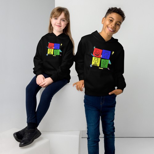 The Gangs All Here Kids fleece hoodie, Halloween kids hoodie, back to school - Picture 4 of 15