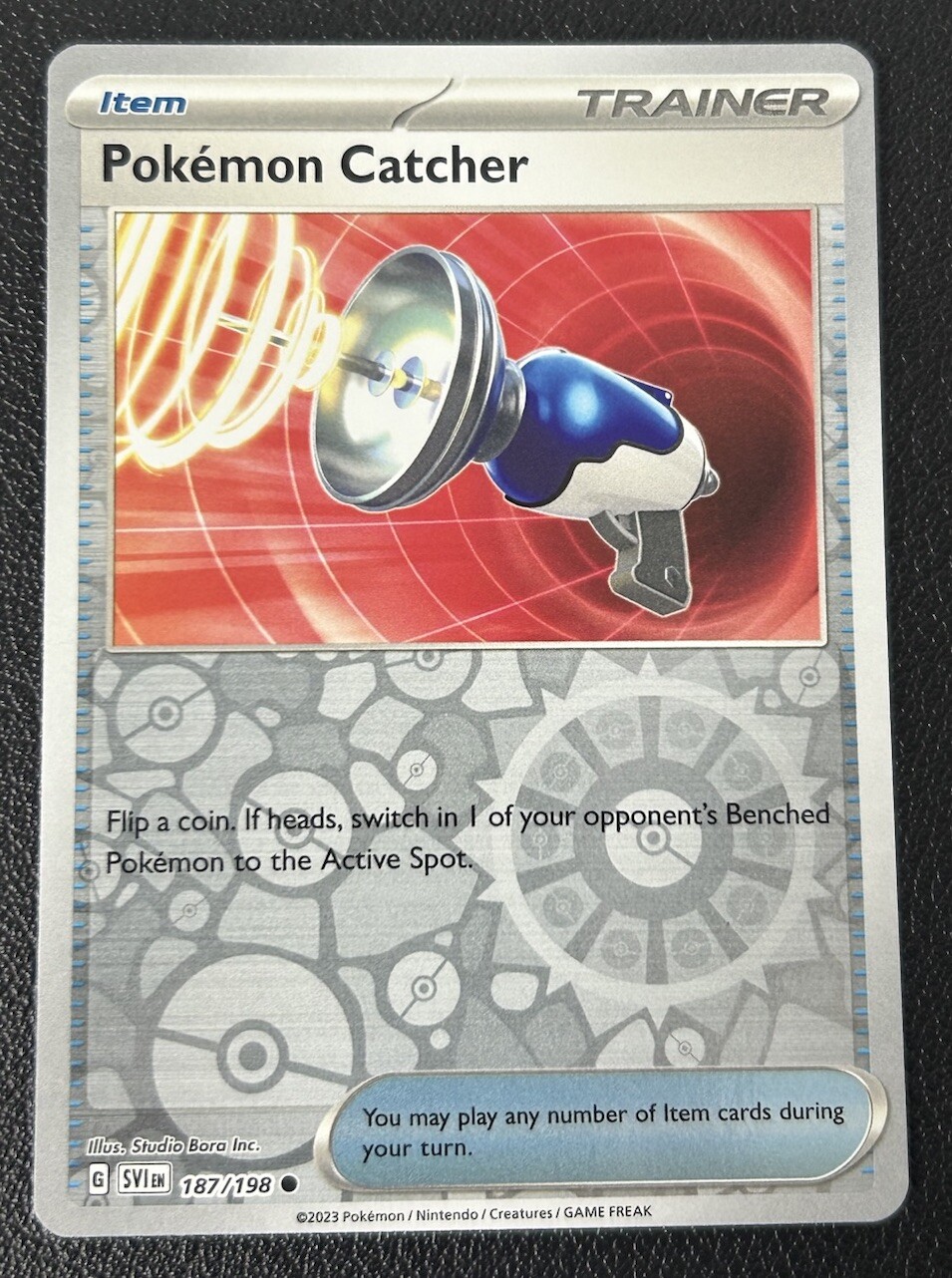 Pokemon Catcher 187/198 Scarlet & Violet Base Reverse Holo Pokemon TCG Card NM