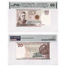 Poland 20 Zlotych, 2011, Pick#A184a, PMG 66 EPQ