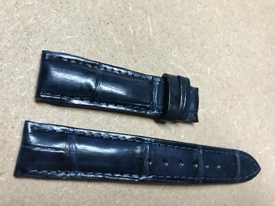 18mm/16mm Blue Alligator Crocodile Embossed Leather Watch Strap Band