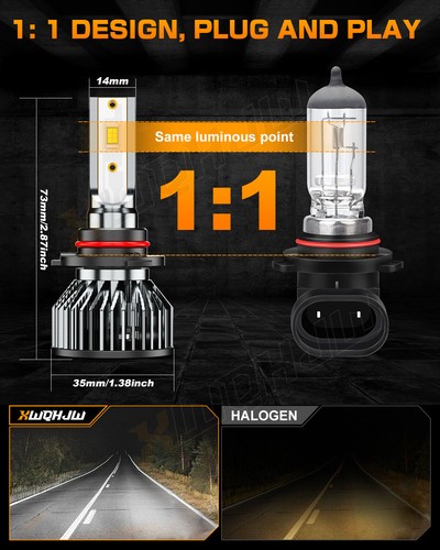 4x XWQHJW 9005 9006 LED Combo Headlight Bulbs High Low Beam Kit Cool White - Picture 4 of 8