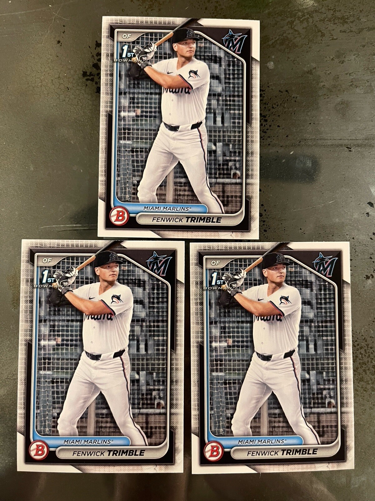 2024 Bowman Draft Fenwick Trimble (3) Card 1st Bowman Lot Marlins #BD-121