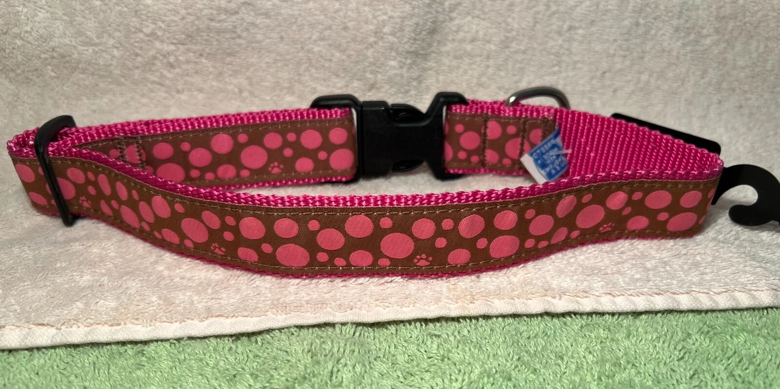 NEW! Preston Ribbon Dog Collars - Made in the USA - PINK & BROWN POLKA PAW
Opens in a new window or