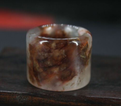 2.7CM China Antique Ring natural Old Jade Ring jewelry Jade Ring W2W3 - 第 1/6 張圖片