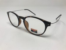 Gotham Style Eyeglass Eyeglass Demi Amber Wire Horn Silver 48-21-148 HC14