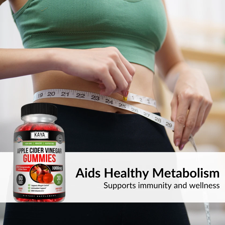 Жевательные резинки с яблочным уксусом 60 карат 1000 мг премиум-класса для похудения и очищения от детоксикации - Изображение 4 из 4