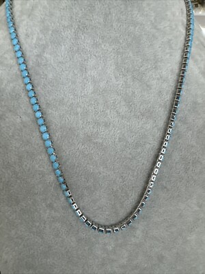JBloom Design Fashion Jewelry Hilda Blue Beaded Silver Stainless Steel Necklace