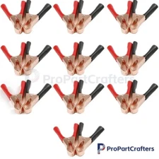 80mm 50A Red & Black Car Battery Test Lead Clip Crocodile Alligator Clamps 20pcs