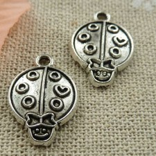 Free Ship 120 pcs tibetan silver ladybug charms 20x14mm L-404