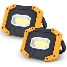 Rechargeable LED Work Light, 30W 2000LM Portable, Waterproof, 2 Pack
