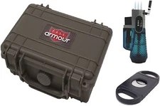 FESS Armour Gift Set Travel 10-15 Cigar Humidor Grey Waterproof Holder Case with