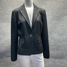 Calvin Klein Womens Blazer Size 8 Charcoal Gray Fully Lined Double Pockets