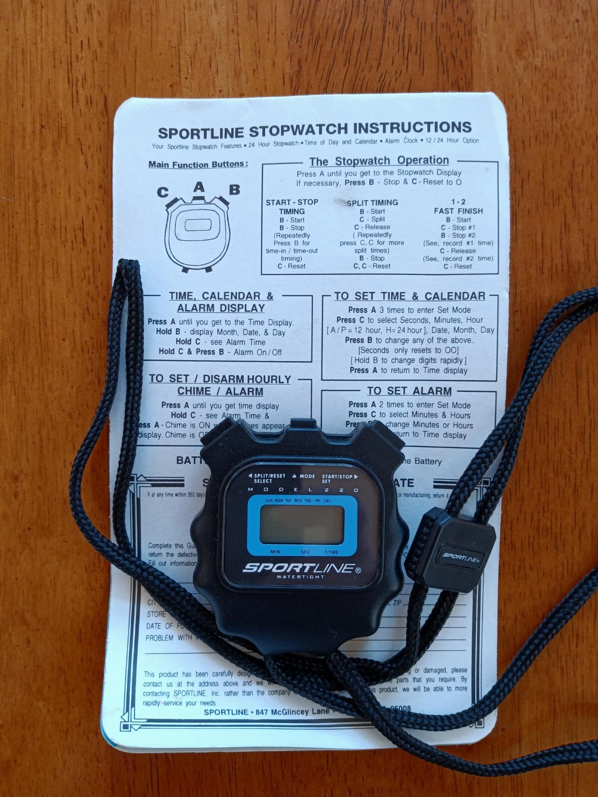 Sportline Stopwatch Have Instructions eBay