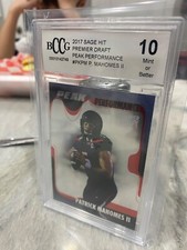 Patrick Mahomes 2017 Sage Hit Premier Draft Peak Performance mint 10 Beckett