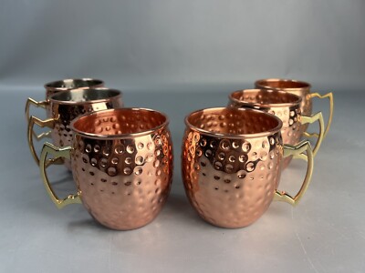 ECO ONE by SILVER ONE INT'L~Set of 6~ Hammered Copper Moscow Mule