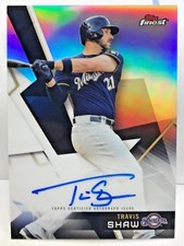 Travis Shaw 2018 Topps Finest Refractor on-card Autograph Auto MILWAUKEE BREWERS