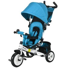 HOMCOM 6 in 1 Kids Push Bike Stroller with Parent Handle for 1-5 Years Blue
