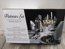 18/10 Silverware Set, E-far 40-Piece Stainless Steel Flatware Cutlery Silver