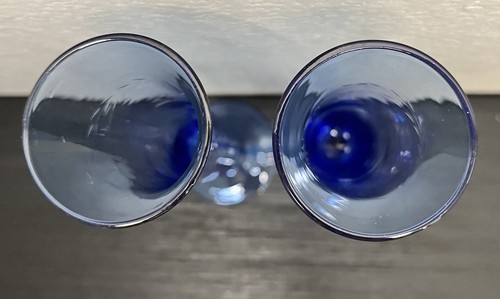 Vintage Cobalt Blue Etched Bud Vases with Vines and Berries - Picture 6 of 8