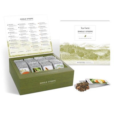 Tea Forte Single Steeps Loose Leaf Classic Premium Tea Sampler Tea Chest Box ...