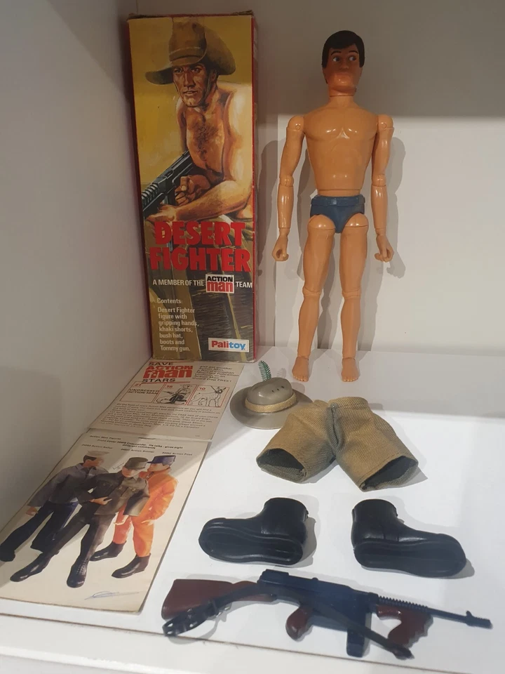 Gi Joe de colección 1964/1978 Action Man Palitoy sin usar, en caja Desert Fighter, ¡ultra raro!  Foto 4 de 4
