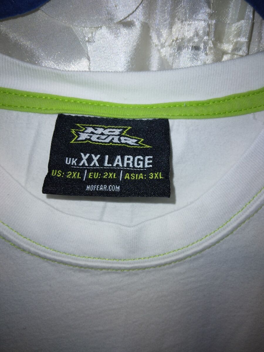 Vintage 90's NO Fear T Shirt Men's 2X XXL White & LIME Green Vintage 90's NO Fear T Shirt Men's 2X XXL White & LIME Green