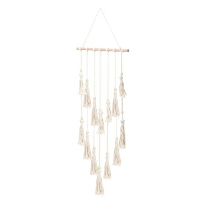 Hanging Photo Display Macrame Wall Hanging Pictures Organizer Boho Home Decor, w