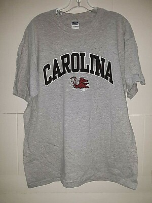 South Carolina Gamecocks NCAA Grey Pressbox Screen Printed T-Shirt    size Lg