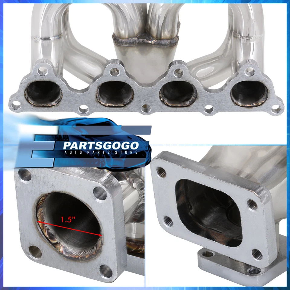 For Civic DelSol Integra B16 B18 T3 / T4 Turbo Exhaust Manifold + 40mm WG Flange Foto 3 de 4