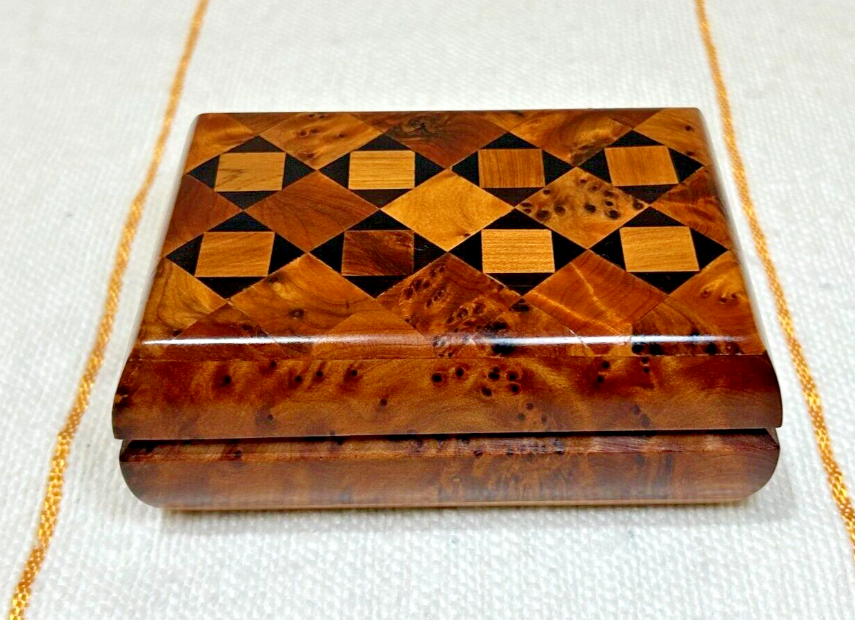 Handcrafted Moroccan Thuya Wood Jewelry Box. Best Christmas Gift.