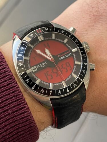 Ultra Rare Zodiac Professional Chronograph Ana-Digi Men's Wrist Watch