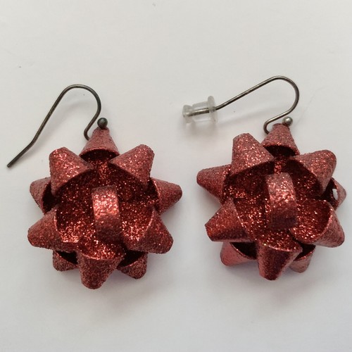 Lot 3 Vintage Pairs Christmas Holiday Earrings Rhinestone Bows Stocking Trees - Picture 8 of 11