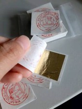 100 Sheets 100 pure gold leaf foil 24 karat, size 3 3 cm. Thai Buddha Amulet
