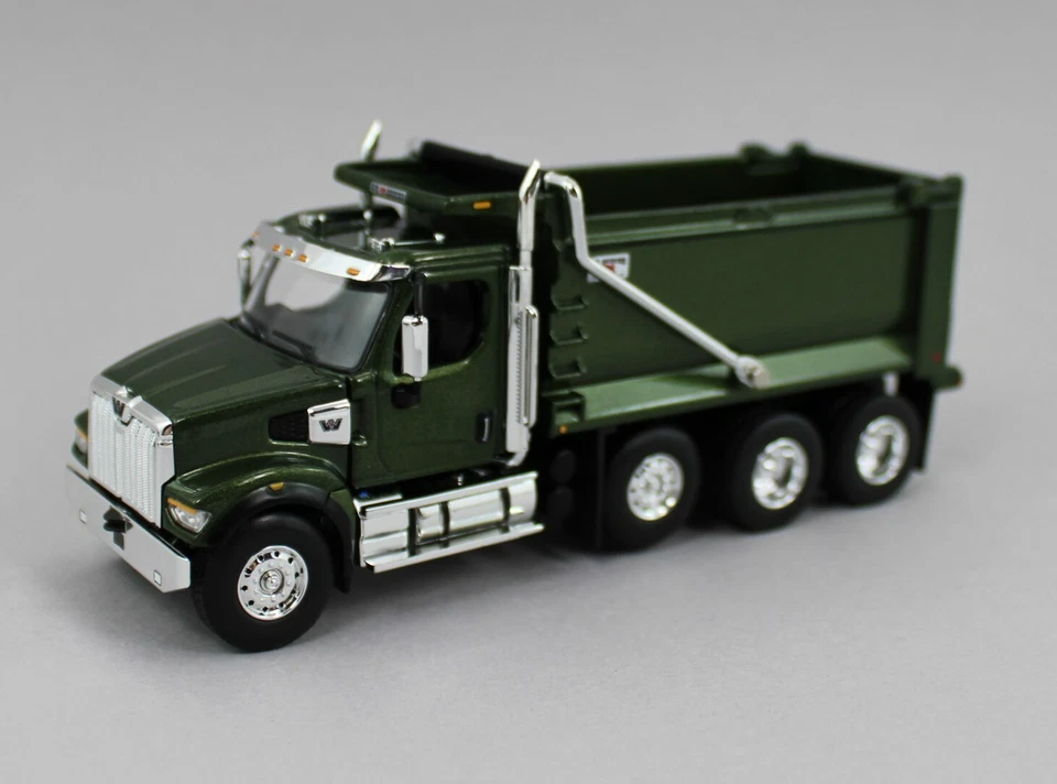 DCP 1:64 *GREEN* Western Star 49x Dump Truck w/Beavertail Tag Trailer *NIB* - Image 4 of 4