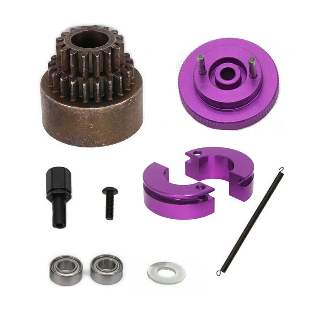 Alloy 2 Speed Pin Shoe 1621T Gear Clutch Kit Flywheel Bearing for 1/10