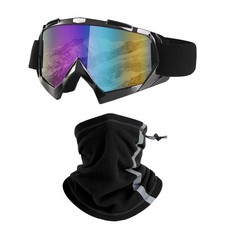 LJDJ Ski Goggles, Snowboard Motorcycle Goggles with Reflective Large, Black